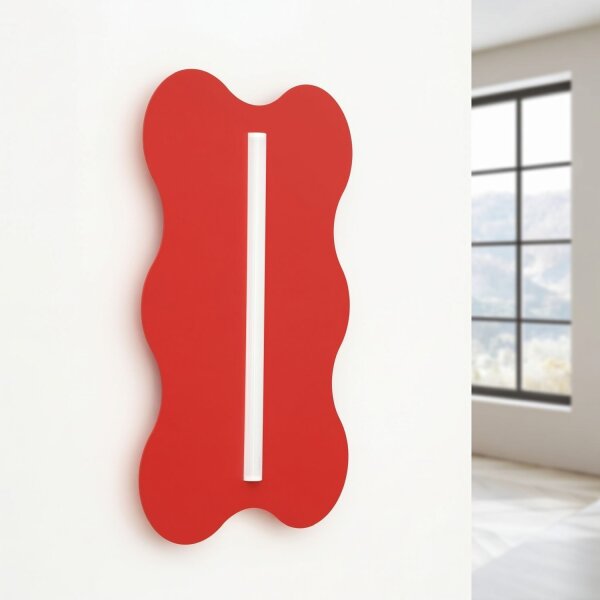Wandlampe Rot Stahl S14d H:66 cm wohnlich dekorativ