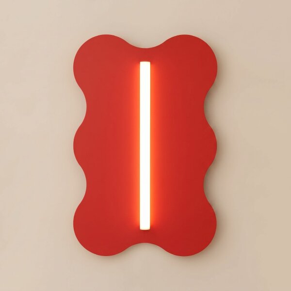 Wandlampe Rot Stahl S14d H:66 cm wohnlich dekorativ