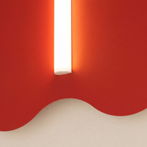 Wandlampe Rot Stahl S14d H:66 cm wohnlich dekorativ