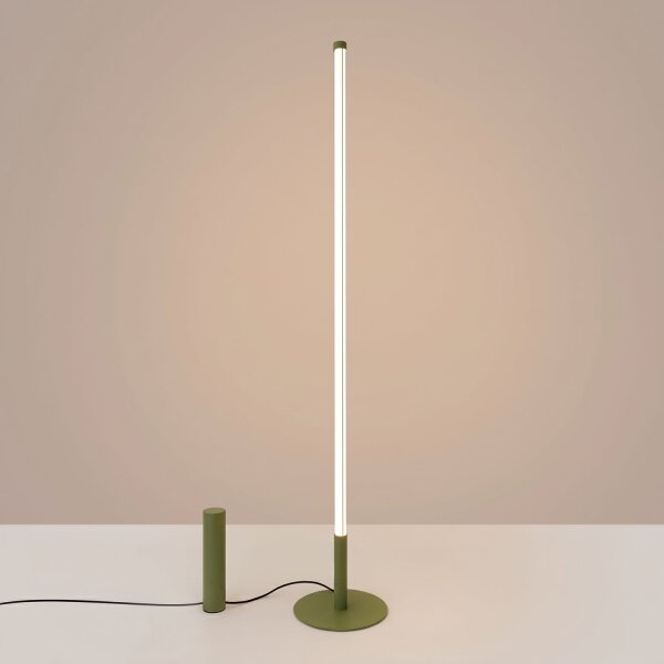 LED Stehlampe dimmbar Olivgrün 3000K H:150 cm Ø3,5 cm