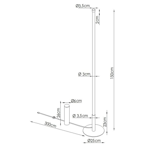 LED Stehleuchte dimmbar Salbei 3000K H:150 cm Ø3,5 cm