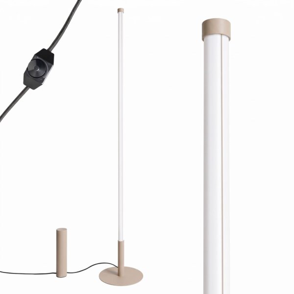 LED Stehleuchte dimmbar Taupe 4000K Ø3,5 cm H:150 cm
