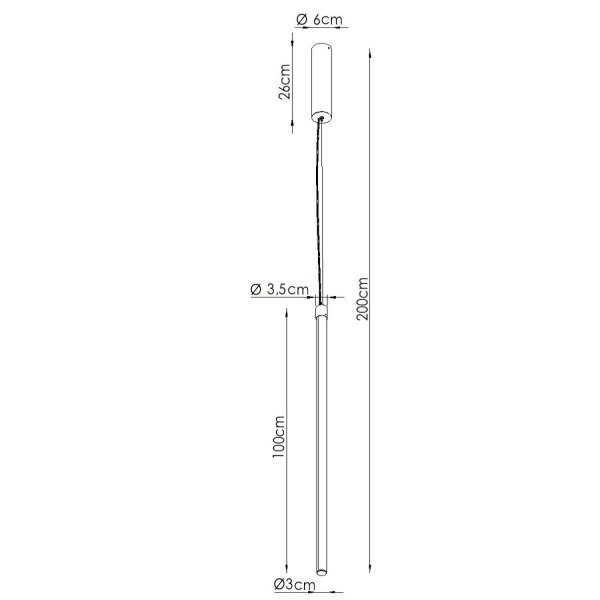 LED Hängelampe dimmbar Push-DIM Weiß 3000K Ø3 cm Modern