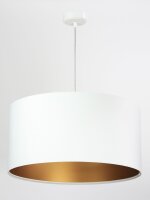 H&auml;ngeleuchte ROSIE Creme Gold Retro rund Esstisch