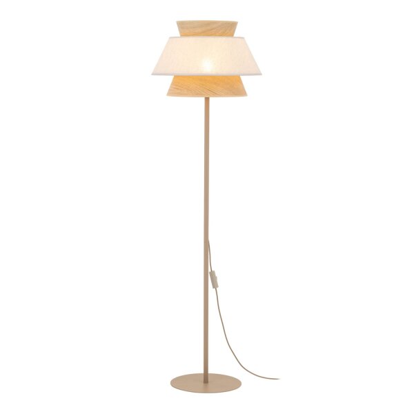 Stehleuchte Beige Natur Grau Modern E27 151 cm blendarm