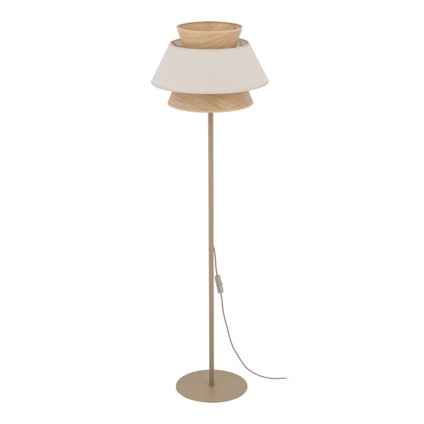 Stehleuchte Beige Natur Grau Modern E27 151 cm blendarm