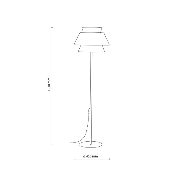 Stehleuchte Beige Natur Grau Modern E27 151 cm blendarm