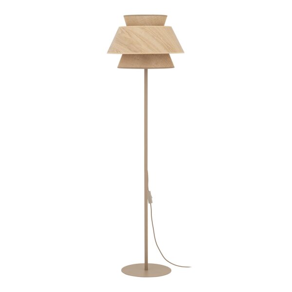 Stehlampe Beige Natur Stahl Modern E27 151 cm blendarm