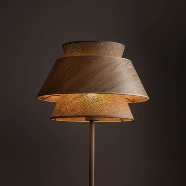 Stehlampe Beige Natur Stahl Modern E27 151 cm blendarm