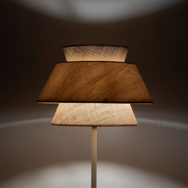 Stehlampe Beige Natur Stahl Modern E27 151 cm blendarm