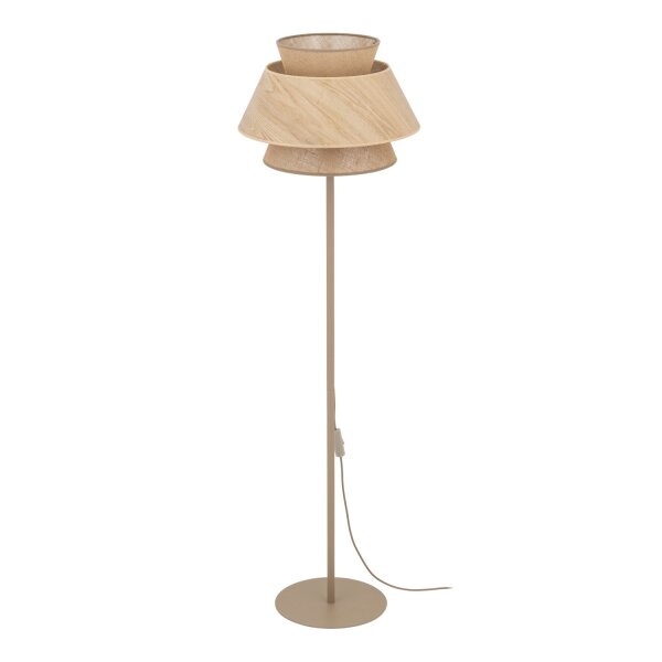 Stehlampe Beige Natur Stahl Modern E27 151 cm blendarm