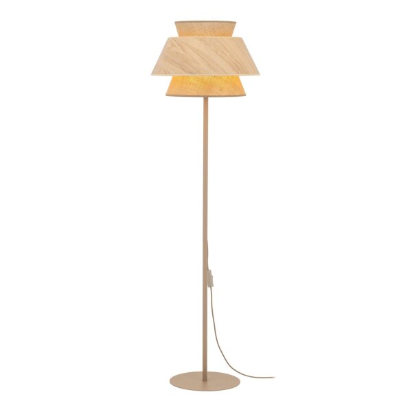 Stehlampe Beige Natur Stahl Modern E27 151 cm blendarm