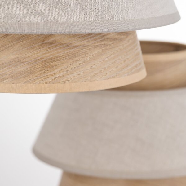 Pendelleuchte blendarm Beige Natur Grau E27 B:47 cm