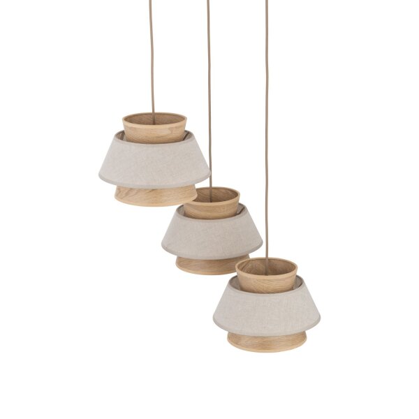 Pendelleuchte blendarm Beige Natur Grau E27 B:47 cm