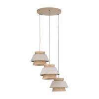 Pendelleuchte blendarm Beige Natur Grau E27 B:47 cm