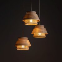Hängelampe blendarm Beige Natur E27 B:47 cm 3-flammig