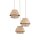 Hängelampe blendarm Beige Natur E27 B:47 cm 3-flammig