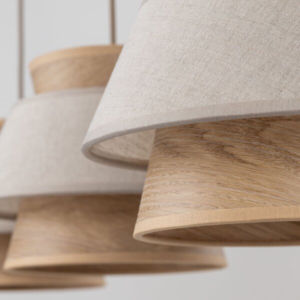 XXL Hängelampe blendarm Beige Natur Grau E27 120 cm