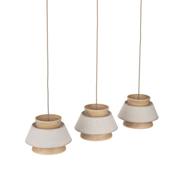 XXL Hängelampe blendarm Beige Natur Grau E27 120 cm