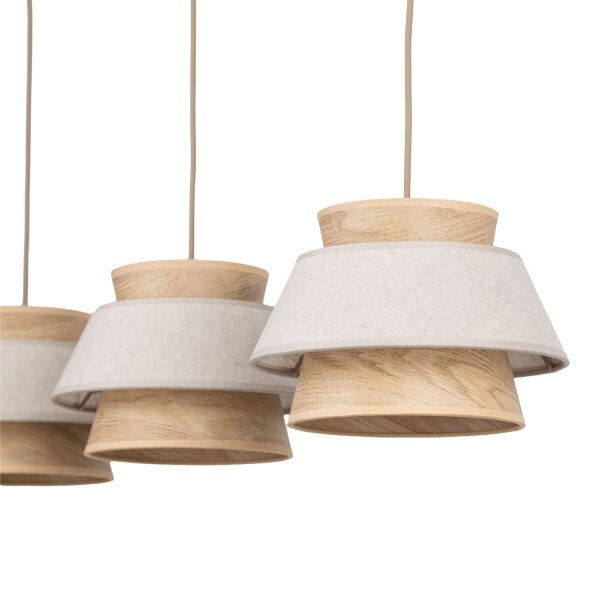 XXL Hängelampe blendarm Beige Natur Grau E27 120 cm