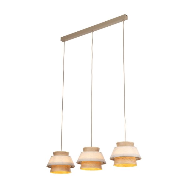 XXL Hängelampe blendarm Beige Natur Grau E27 120 cm
