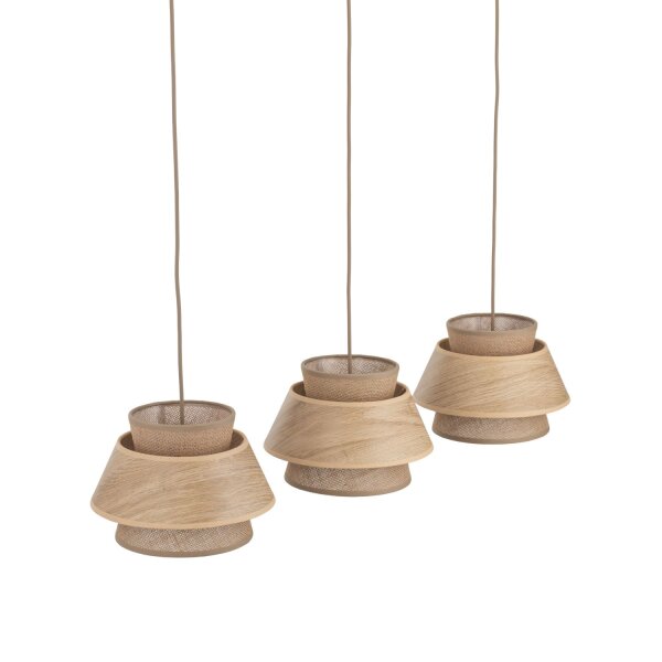 XXL Pendelleuchte Beige Natur E27 120 cm lang blendarm