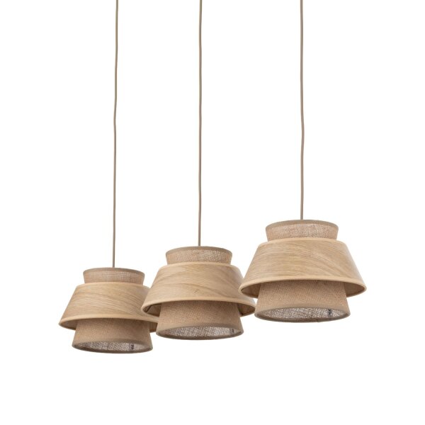 XXL Pendelleuchte Beige Natur E27 120 cm lang blendarm