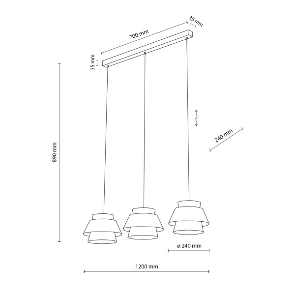 XXL Pendelleuchte Beige Natur E27 120 cm lang blendarm