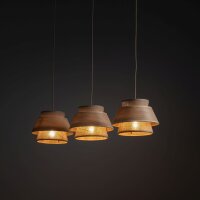 XXL Pendelleuchte Beige Natur E27 120 cm lang blendarm