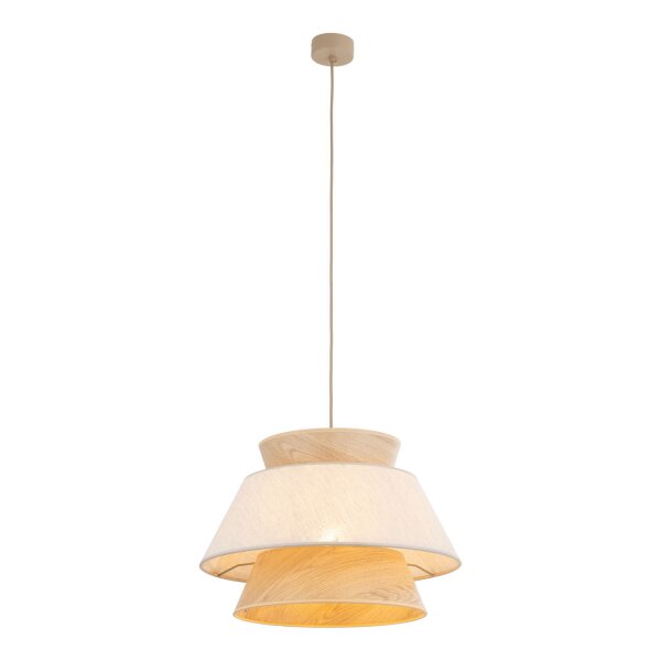 Hängelampe Modern Beige Natur Grau E27 Ø45 cm blendarm
