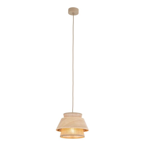Pendelleuchte Modern Beige Natur E27 Ø45 cm blendarm