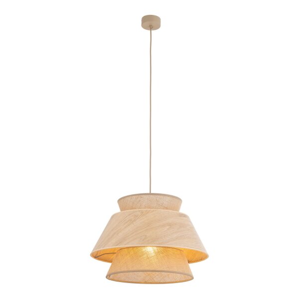 Hängelampe Modern Beige Natur E27 rund Ø45 cm blendarm