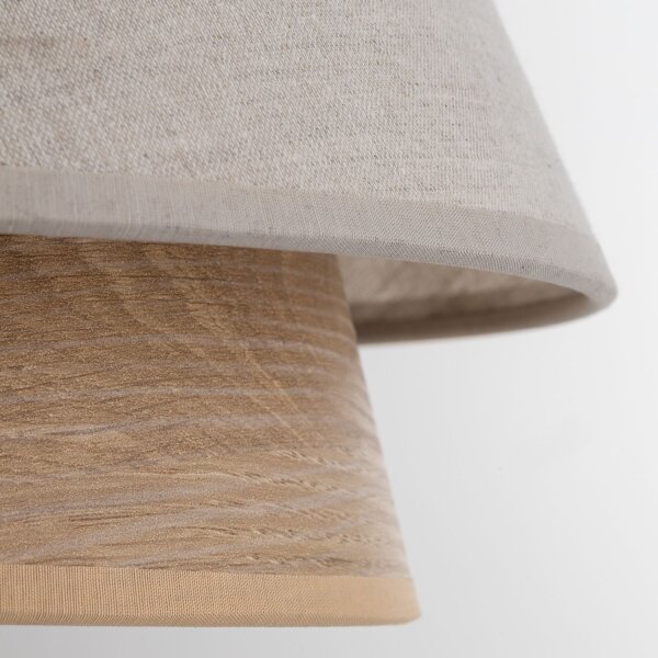 Pendelleuchte Beige Natur Grau blendarm Ø24 cm rund E27