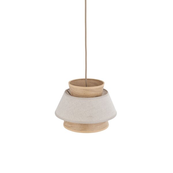 Pendelleuchte Beige Natur Grau blendarm Ø24 cm rund E27