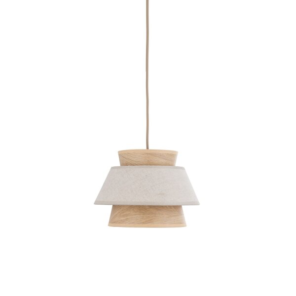Pendelleuchte Beige Natur Grau blendarm Ø24 cm rund E27