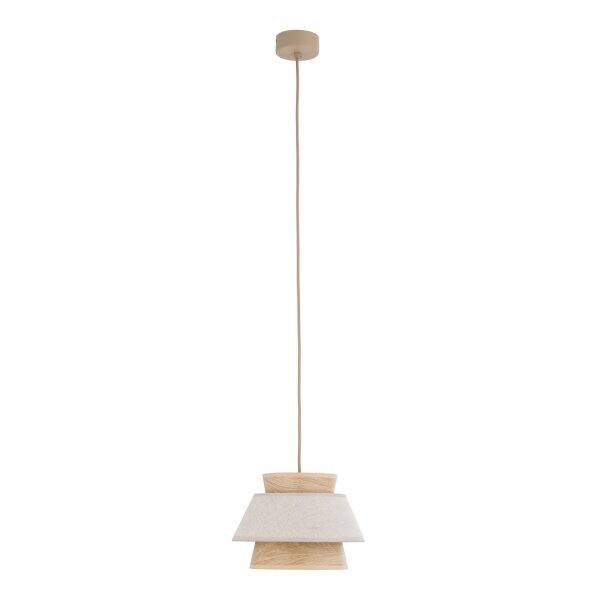 Pendelleuchte Beige Natur Grau blendarm Ø24 cm rund E27