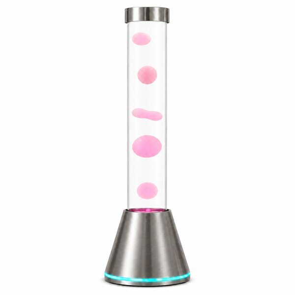 LED Lavalampe in Silber Weiß 74,8 cm hoch Retro