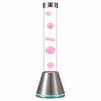 LED Lavalampe in Silber Weiß 74,8 cm hoch Retro
