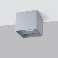 Deckenlampe Aluminium Grau Würfel GU10 B:10 cm Modern