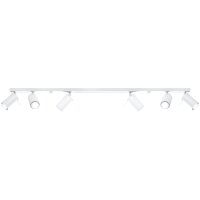 Deckenspot 6-flammig flexibel Wei&szlig; Stahl GU10 118 cm