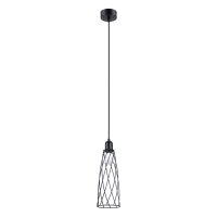 Pendelleuchte Industrie Schwarz Stahl Ø12 cm rund E14