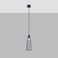 Pendelleuchte Industrie Schwarz Stahl Ø12 cm rund E14