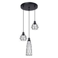 Hängelampe 3-flammig Schwarz Stahl Ø38 cm E14...