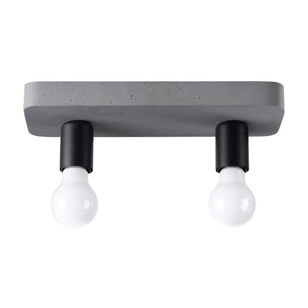 Deckenlampe Beton Grau Industrie E27 2-flammig L:35 cm