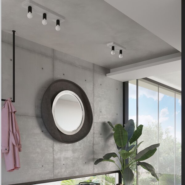 Deckenlampe Beton Grau Industrie E27 2-flammig L:35 cm