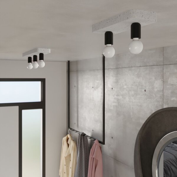 Deckenlampe Beton Grau Industrie E27 2-flammig L:35 cm