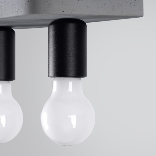 Deckenlampe Beton Grau Industrie E27 2-flammig L:35 cm
