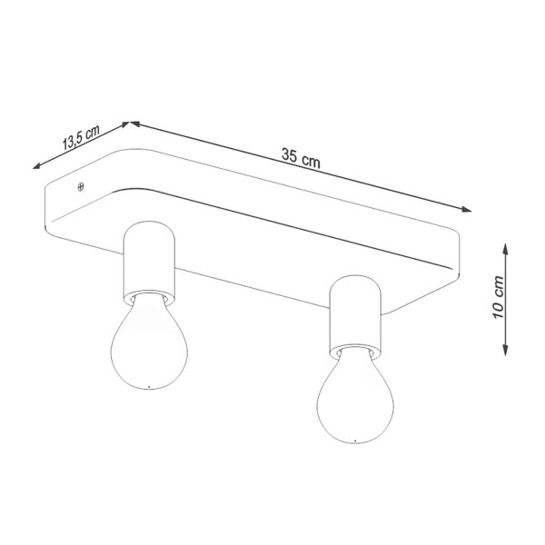 Deckenlampe Beton Grau Industrie E27 2-flammig L:35 cm