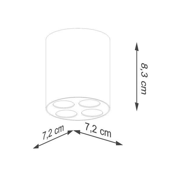 LED Aufbauspot Schwarz Ø7,2 cm 4000 K 887 lm Aufputz