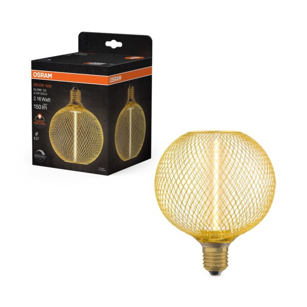 LED Leuchtmittel E27 in Gold 1800 K 150 lm Ø 12,5 cm OSRAM